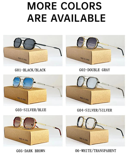 Square Punk Sunglasses For Men Luxury Vintage Steampunk Sunglasses Women Trendy Fashion Glasses Dropshipping Gafas De Sol Hombre
