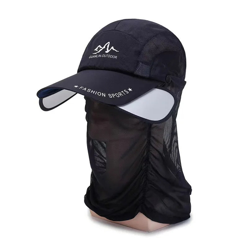 360 ° portable fishing sun hat, outdoor cycling and hiking sun protection, detachable and adjustable fishing equipment