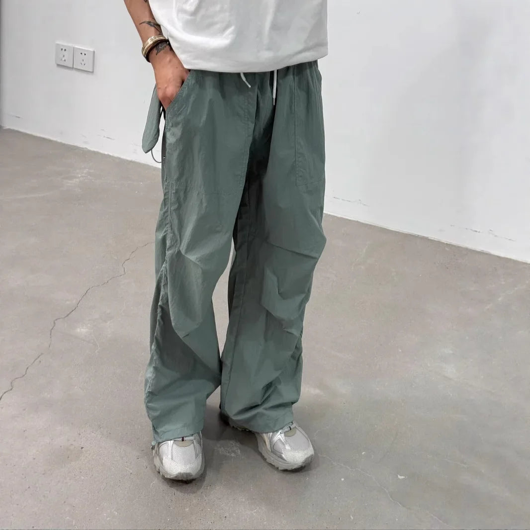 Men's Summer Outdoor Quick Dry Pants Loose Straight Leg Joggers Casual Hiking Trousers Unisex Breathable Streetwear Asian Size