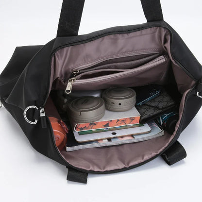 Women's Large Capacity Nylon Shoulder Bag Casual Top-Handle Fashion Tote Crossbody Handbag