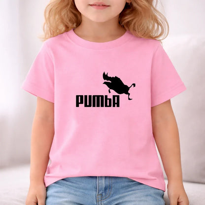 Black Children T-shirt+Bottom Wear Age 3-12 Boy Girls Set 2pcs Kids Set Wild Boar Summer Tshirt Print Leisure