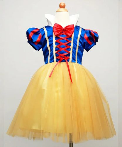 Snow White Princess Dress Up Kids Girls Halloween Costume With Cape Toddler Birthday Party Role Playing Children Apparel Clothes