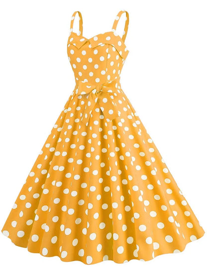Spaghetti Strap Pink Plaid Dress Women Summer Elegant Vintage 50s Rockabilly Swing Party Dress
