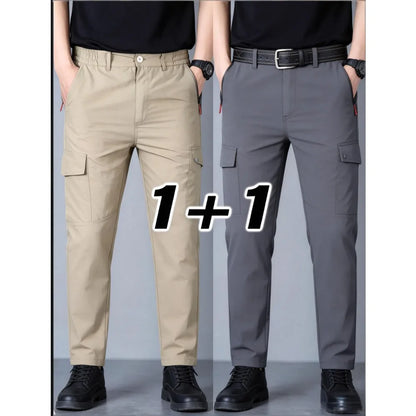 Military Tactical Pants Cargo Men Waterproof  2pieces Casual Pants Wear-resistant Multi-pocket Outdoor Hiking Work Trousers Male