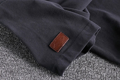 Summer New American Retro Short-sleeved O-neck Solid Color T-shirt Men's Fashion Simple 100% Cotton Washed Casual Sport Tops