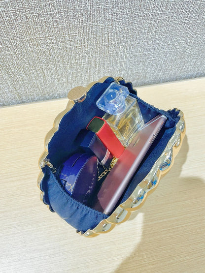 2025 Women Silver Gold Shell Bag Cute Acrylic Evening Clutch Bag With Strap For Wedding Party Small Purses Designer Handbags Ins