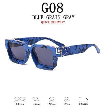 Millionaire Sunglasses For Men Vintage Square Sun Glasses Fashion Retro Sunglasses Women Trendy Luxe Gafas De Sol Hombre Lunette