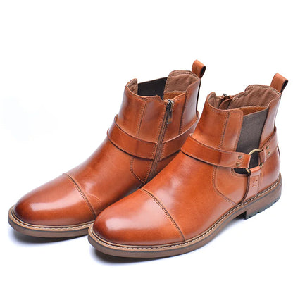 NEW Men's Casual boots Genuine Leather Men's autumn and winter handmade High-top boots lager size men's Chelsea boots 0153