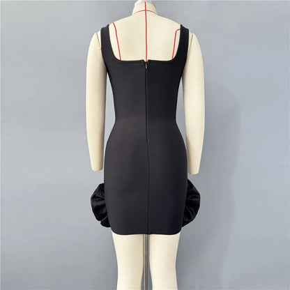 Women Sexy Ruffles Summer Clothing 2025 New Sleeveless Bandage Dress Club Party Mini Dresses