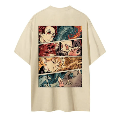 Demon Slayer Japanese Hot-blooded Anime Classic Characters Sports Casual Short-sleeved Comfortable Half-sleeved Popular Top