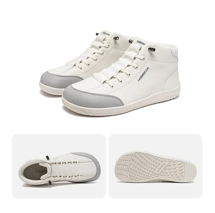 Mid-Top Barefoot Shoes Unisex Wide Toe Minimalist Ankle Boots Artificial Leather Outdoor Non-Slip Sneaker