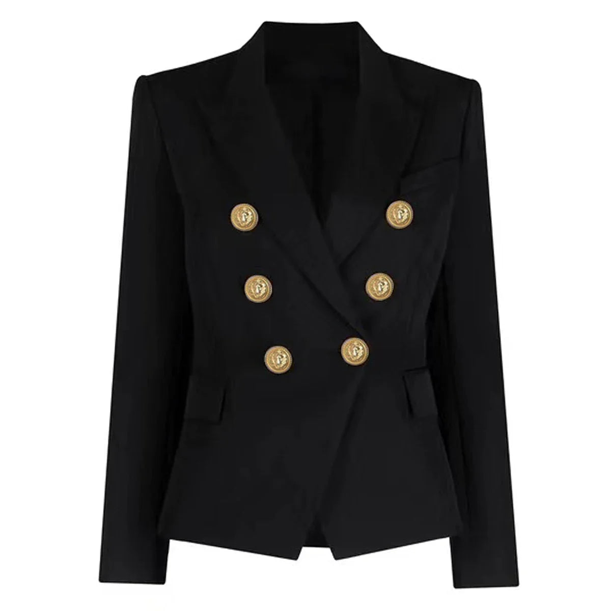 S-XXL Rainbow Color Fashion Classic Solid Double row Gold Button Long Sleeve Slim Fit Temperament Commuter Casual Woman Blazer