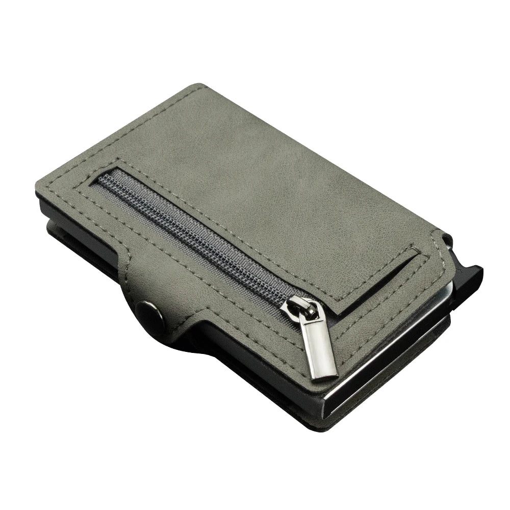 Men Card Holder Premium Leather Credit Card Wallet Small Bag Slim Minimalist Pop Up Cardholder Case with Coin Purse