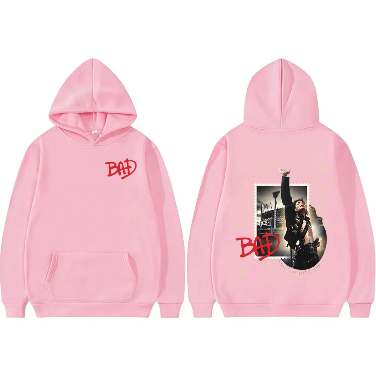 King of Pop Michael Jackson Bad Tour Pullovers Men Women Retro 80s Harajuku Fashion Hoodies High Quality Casual Cozy Sweatshirts