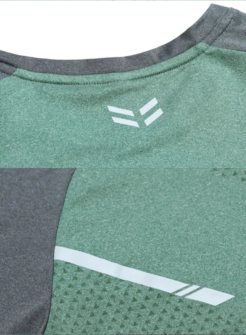 Men's Sport Long Sleeve Tops Quick Dry Fitness T-shirts Bodybuilding Gym Tees Casual Skinny Elastic Breathability Sportswear