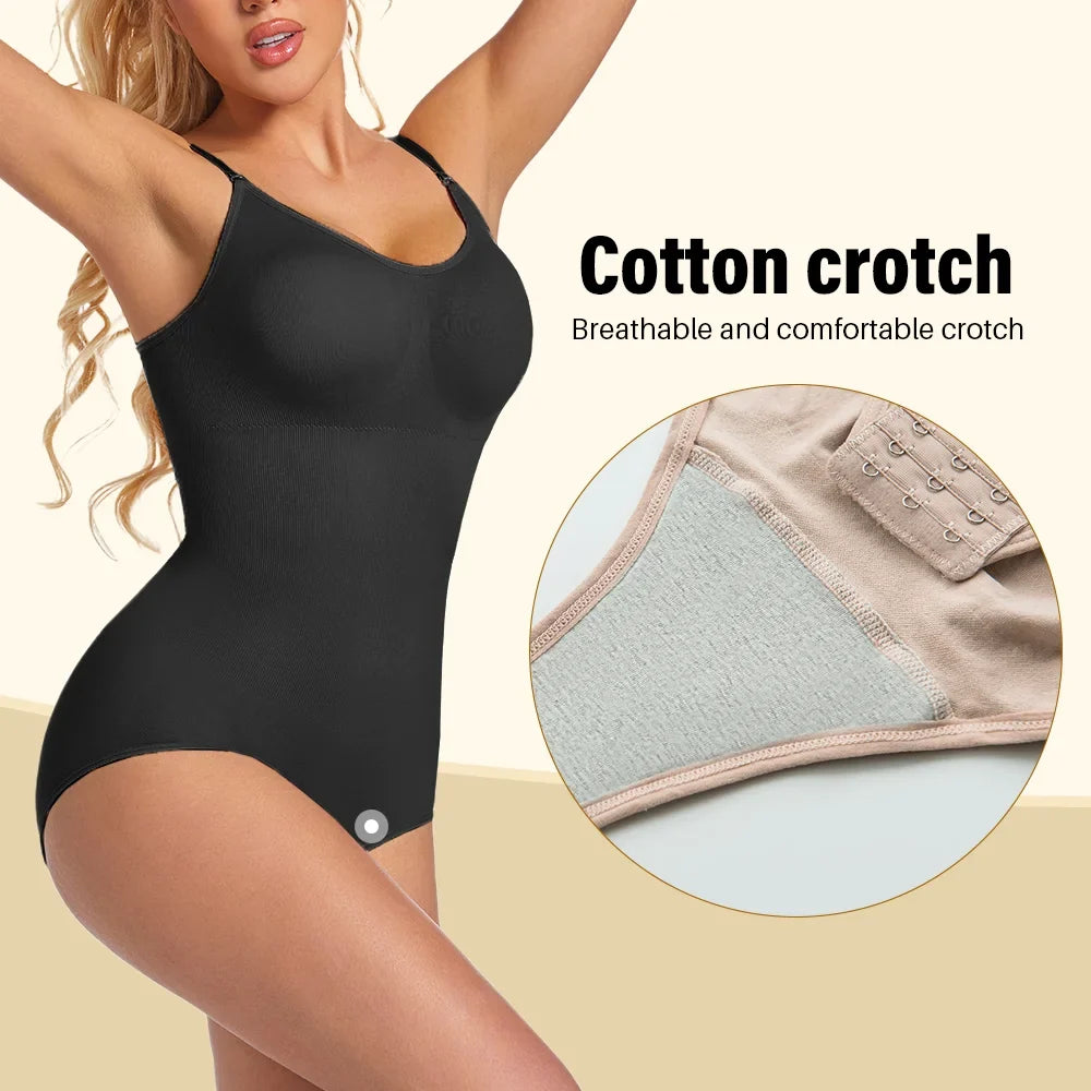 Slimming Shapewear Removable Bra Pads Bodysuit Body Shaper Women Seamless Tummy Control Slimming Sheath Flat Belly for Underwear