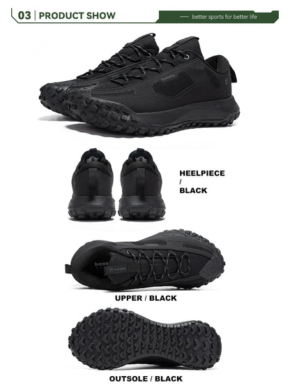 Men Hiking Shoes Casual Lightweight Lace-Up Walking Shoes Male Outdoor Waterproof Camping Resistant Non Slip Sneakers