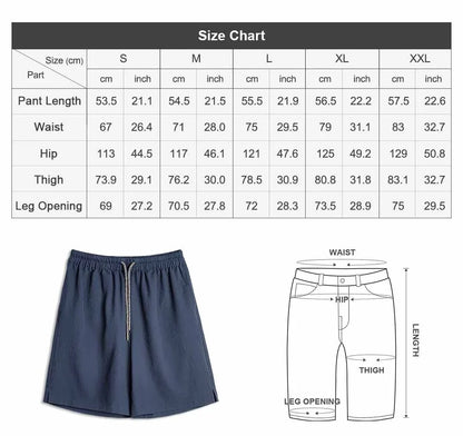 Men's Lightweight Seersucker Solid Shorts Texture Straight Five Inch Thin Breathable American Retro Workwear Casual Summer