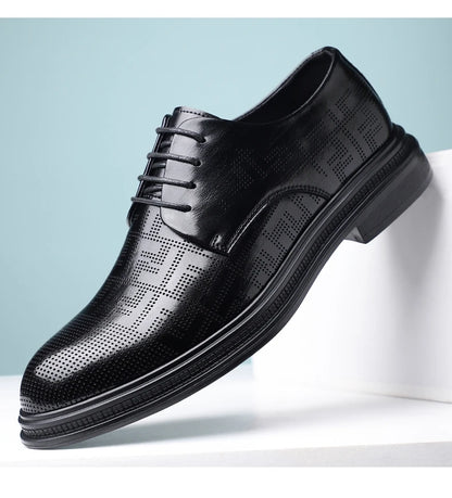 summer Men Elevator Shoes Dress Shoes Formal Leather Quality Busincess Lift 6CM 8CM Height Increased Man Elegance Wedding Shoes
