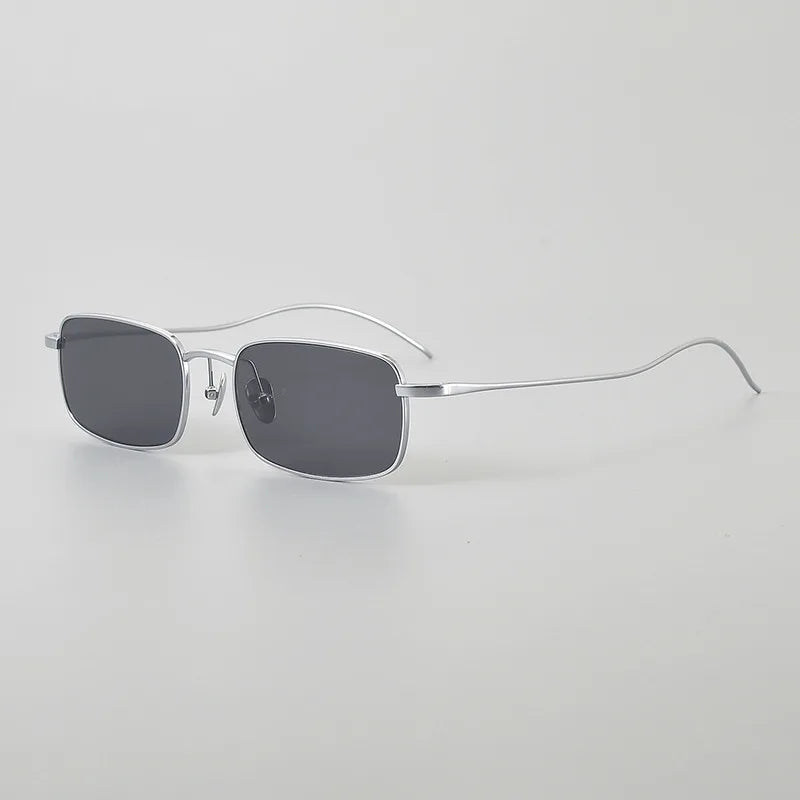 Top Quality Pure Titanium UV400 Protection Small Square Women Sunglasses Brand Ultra-light Rectangular Man Sun Glasses Eyewear