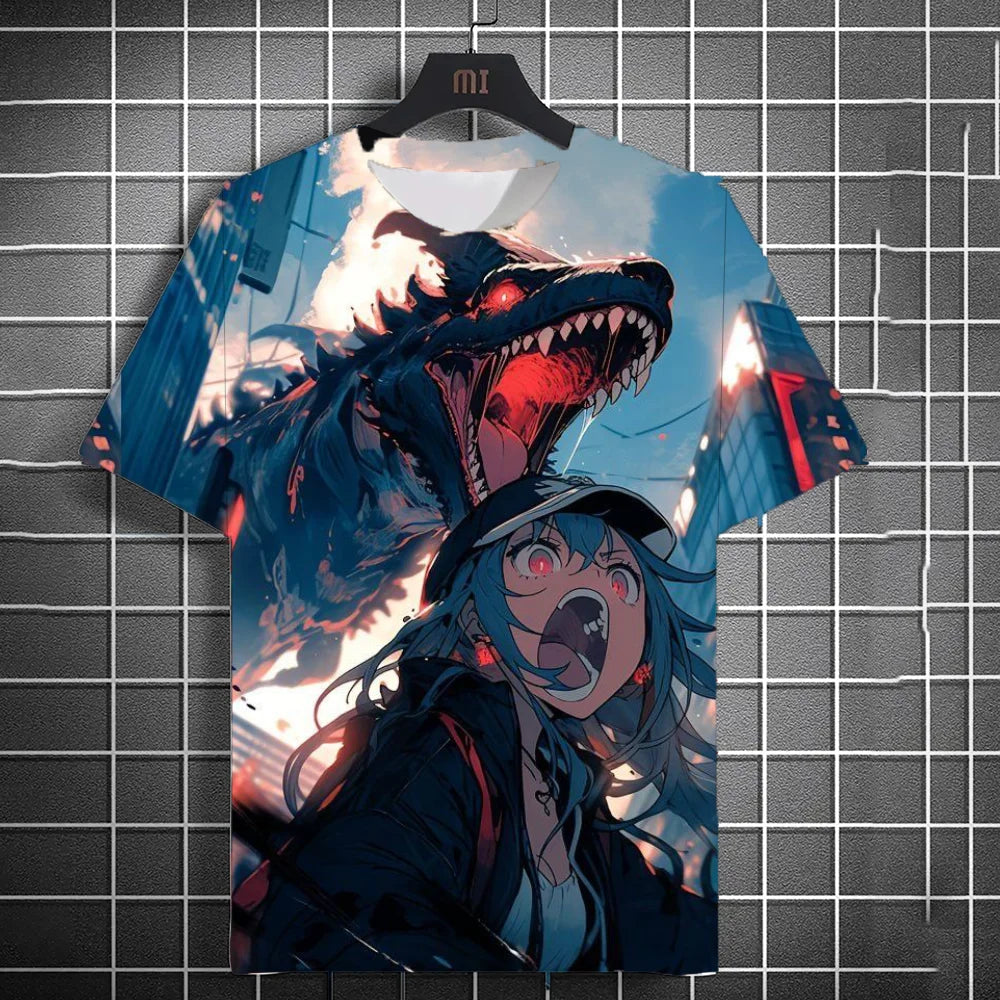Japanese Style Samurai Katana Girl T-Shirts 3D Print Personality Anime T shirt Men/Women Short Sleeve Top Fashion Men's Clothes