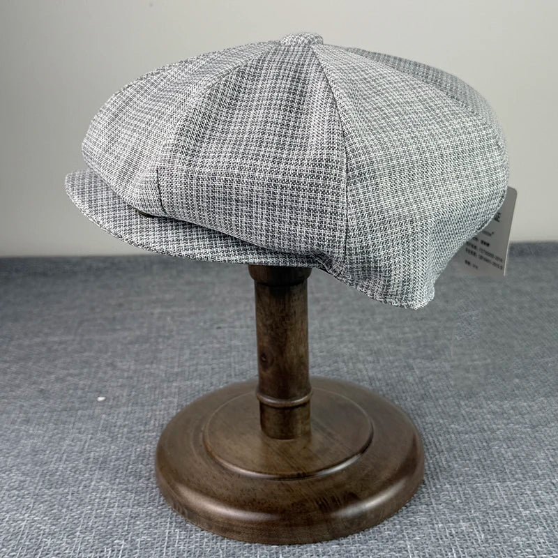 Summer Flax Newsboy Caps Breathable Octagonal Hat Men Women Berets Thin Casual Painter Caps Hats for Men
