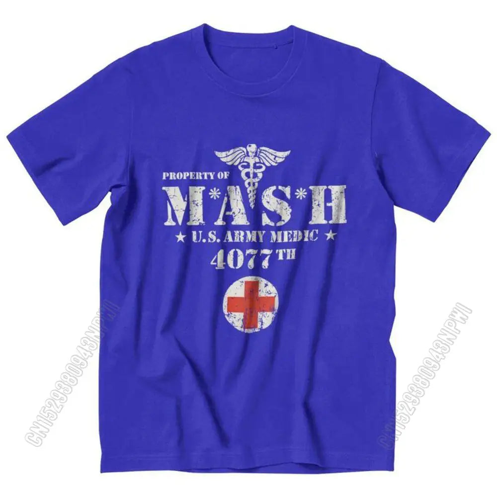 Vintage Mash Tv Show Men T Shirt 100% Cotton Tee Tshirts Summer T-Shirt Gift Women Unisex Clothes Novelty Design