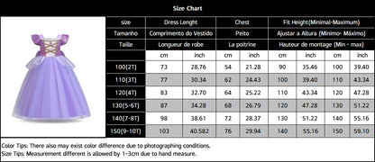 Girl Disney Rapunzel Dress Kids Tangled Disguise Children Carnival Princess Costume Birthday Party Gown Outfit Clothes Vestidos