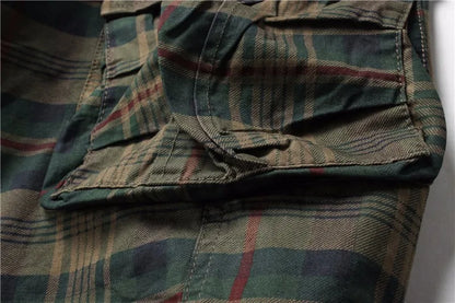 2026 Summer Men Shorts Fashion Plaid Beach Shorts Mens Casual Shorts Military Short Pants Male Bermuda Cargo Overalls No belt