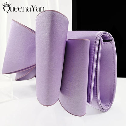 2025 Fashion Newest Arrival Lilac Pointed Toe Women Heel Shoes Matching Bag Set for Ladies Wedding Party Pump