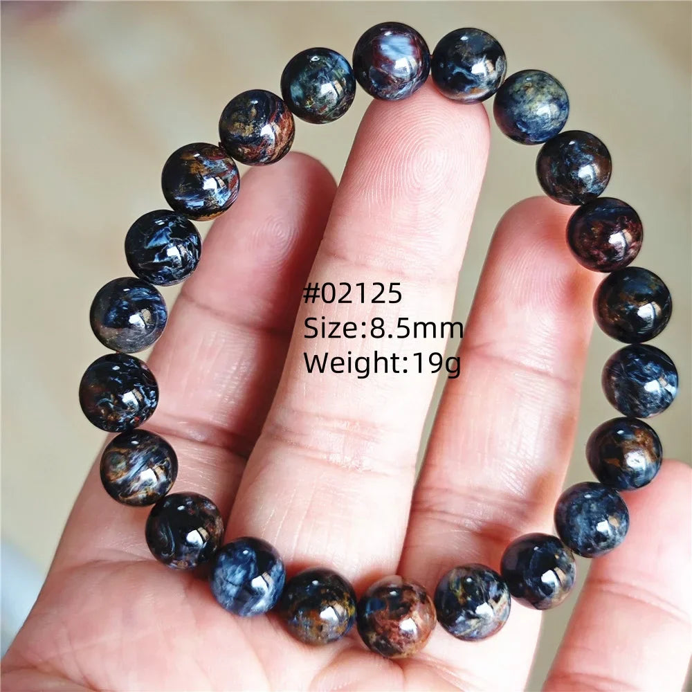 Natural Blue Pietersite Bracelet Women Men Beads Round Beads Chatoyant Cat Eye Fire Pietersite Namibia AAAAAA