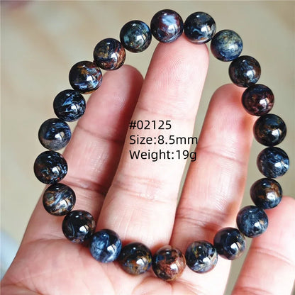 Natural Blue Pietersite Bracelet Women Men Beads Round Beads Chatoyant Cat Eye Fire Pietersite Namibia AAAAAA
