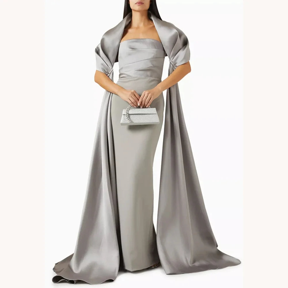 Customized Sexy Elegant Train Dress A-Line Evening Dresses Occasion Formal Exquisite High Quality Prom Party Gowns for Women