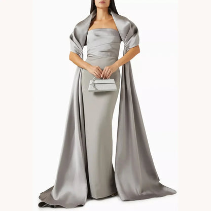 Customized Sexy Elegant Train Dress A-Line Evening Dresses Occasion Formal Exquisite High Quality Prom Party Gowns for Women