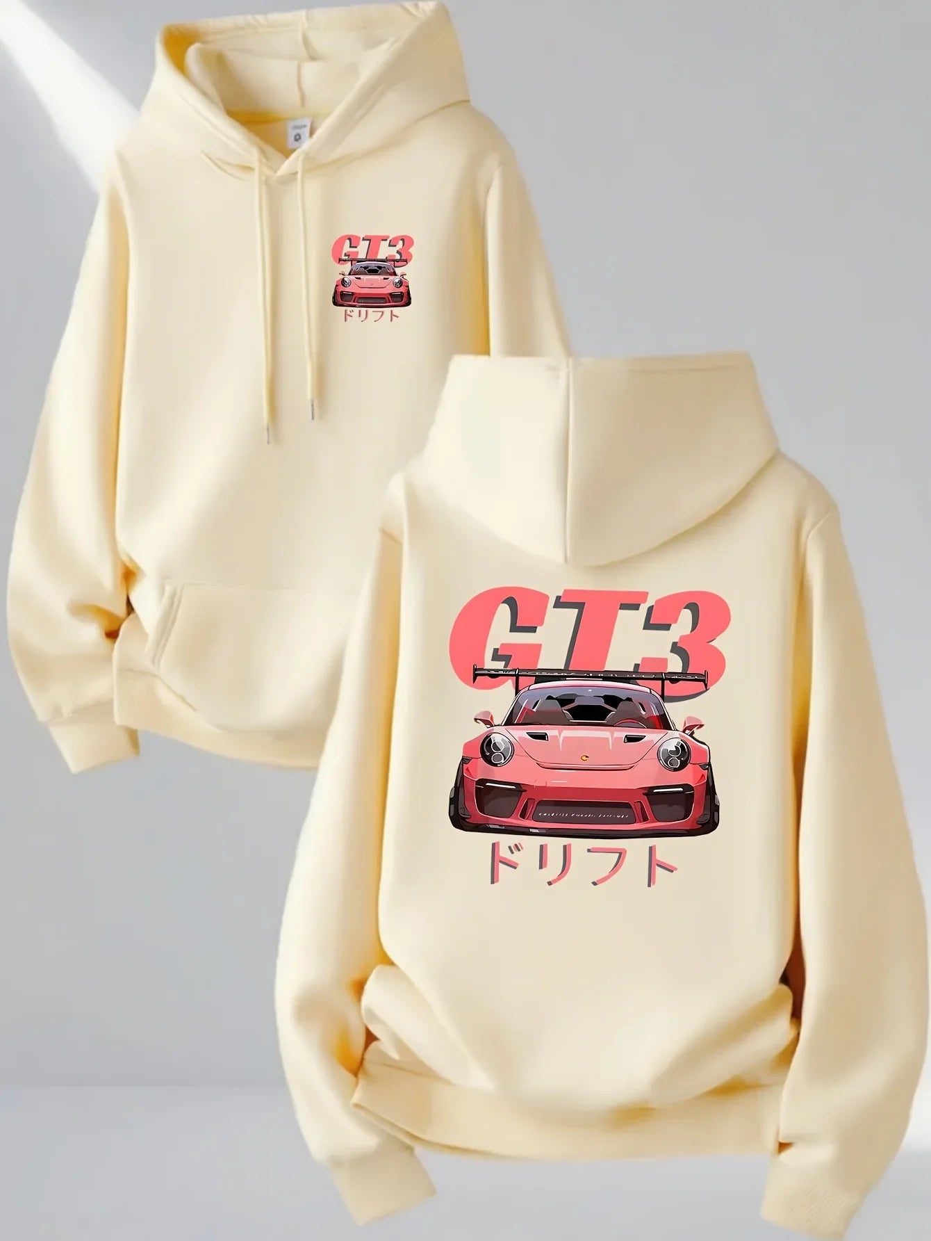 Men's Fashion Street Style Hoodie Car Print Sweatshirt Street Casual Fashion Long Sleeve Pullover Autumn and Winter Outfit