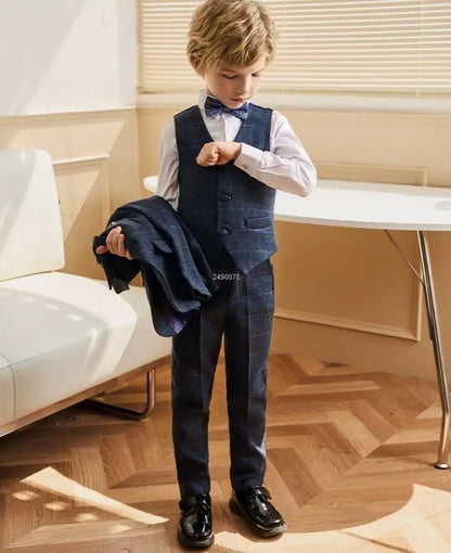 Flower Boys Wedding Suit Kids Formal Birthday Party Tuxedo Set Children Photograph Dress Child Performance Dance Show Costume