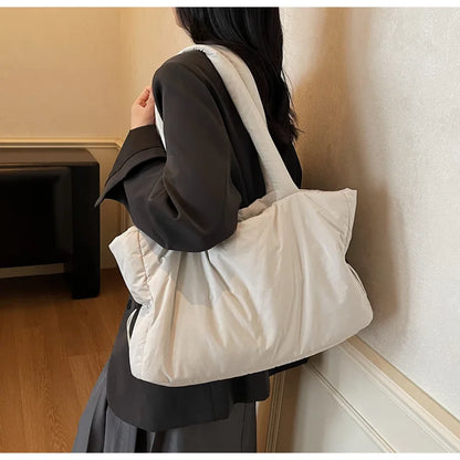 Fashion Winter Women Shoulder Bag Large Simple Shopping Commuting Bag Simple and Practical Textured Casual Versatile Tote Bag