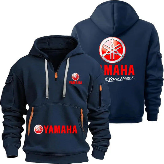 Yamaha Motorcycle Racing Team Men's Half Zipper Hoodie Spring Pullover Sweatshirt New 2026 Sports Clothing for Male