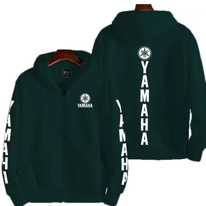 Men's YAMAHA Zipper Hoodie Long Sleeve Motorcycle Racing Printed Hoodie Sportswear Casual Street Couple Jacket with Pocket