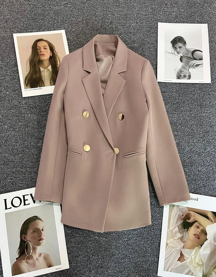 Women's Casual  Jaet Coat 22 Colors Small Suit Outerwear Long Sve Commute Sle Pure Color Spring Season