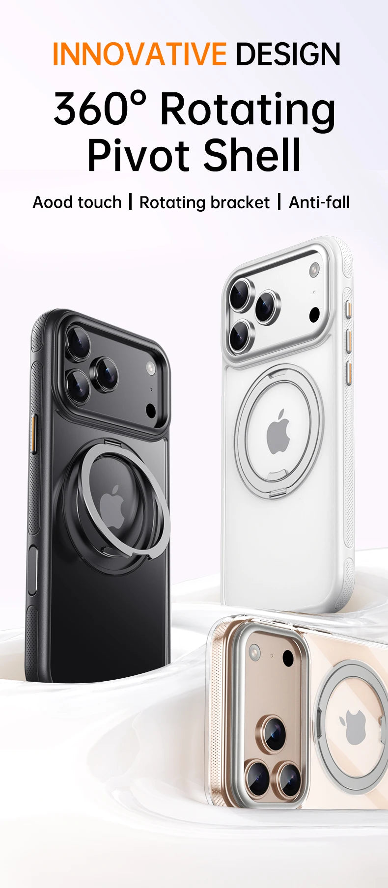 360° Mechanical Torque-Sound Rotating Stand Holder Magnetic Magsafe Phone Case For iPhone 16 15 14 13 17 Pro Max Plus 17Air 16E