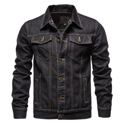 2026 New Autumn Men's Casual Workwear Jeans Jacket Loose Casual Versatile Youthful Male Solid Color Tops Dnim Mens Outwear