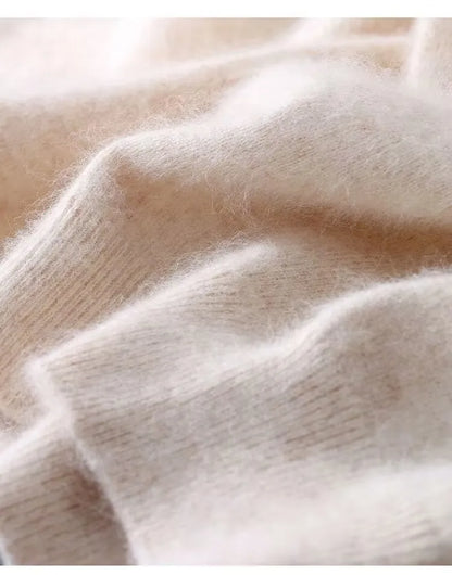 100% Mink Cashmere Knitted Short Sleeved Men's Loose Round Neck Solid Color Half Sleeved Simple T-Shirt Casual Business Cashmere