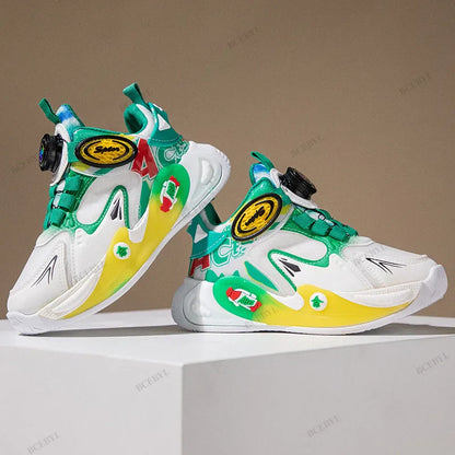 Baby Boys Summer Hot Sale Fashion New Soft Thick Sole Basketball/Football Sneakers Thick Sole Kids Sports Vulcanized Shoes