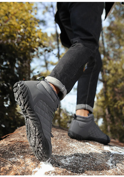 New Winter Booties Outdoor Waterproof Barefoot Boots For Men Ankle Boots Plush Warm Snow Shoes Non-slip Casual Sneakers Big Size