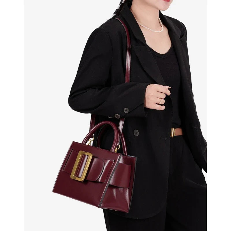 Chic Buckle Handbag Women 2026 New High Quality Trend Exquisite Luxe Shoulder Bag Distinctive Design Faux Leather Crossbody Bag