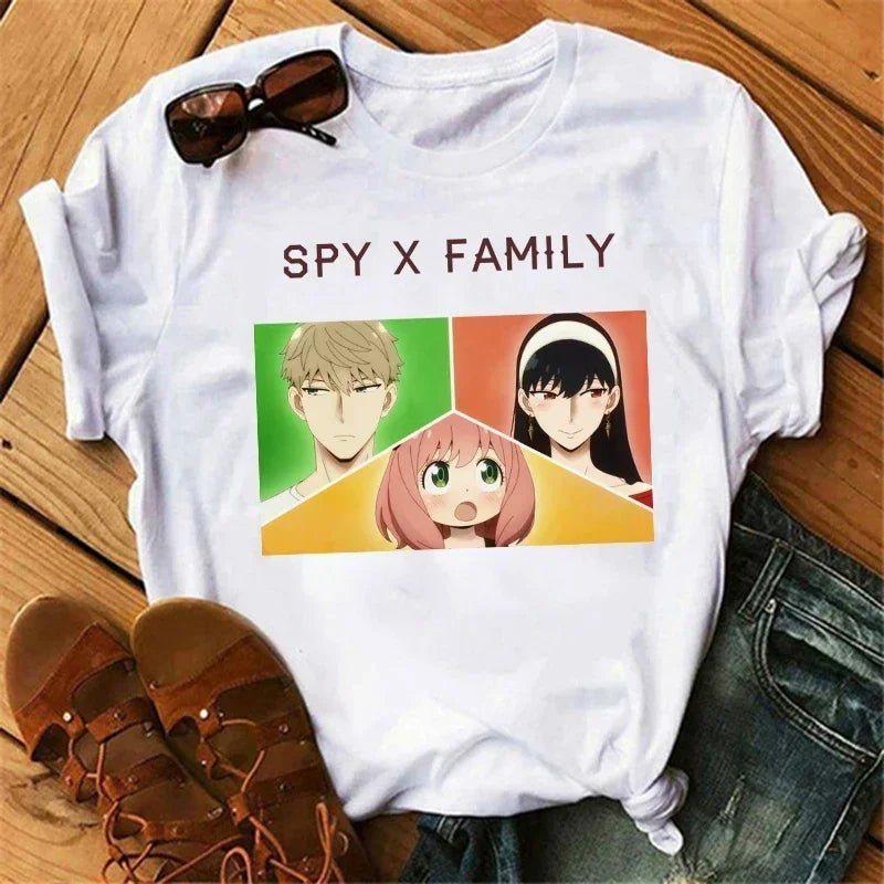Anime Spy X Family T shirt Wommen Japanese Harajuku Fashion Short Sleeve T-shirts Summer Tops Kawaii O-Neck Women's T-shirt Top