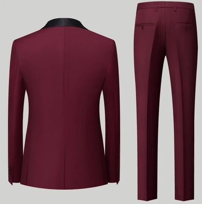 Red Men's Suit 3 Piece, Wedding Party Dress Jacket with Pants Vest, Blue, Green, Gray, Black Available, Asian Size M-5XL 6XL