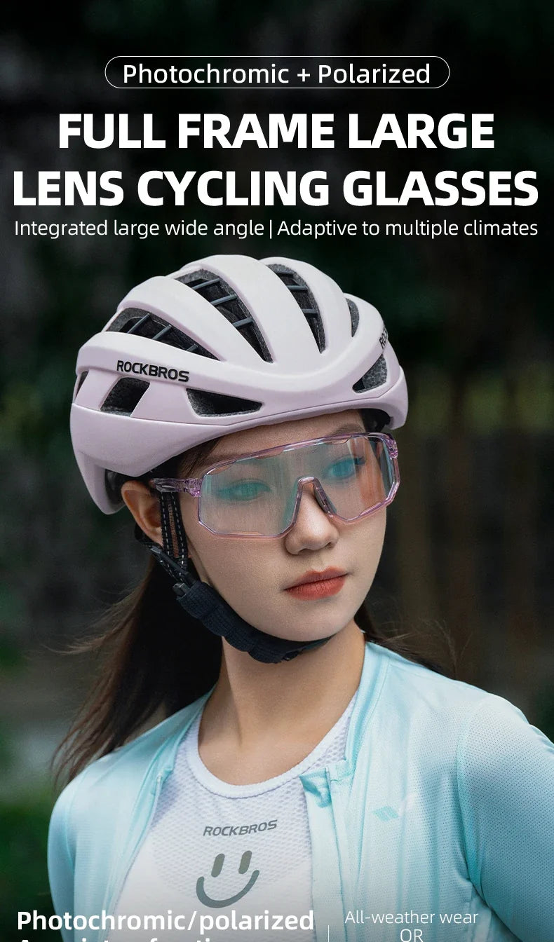 Cycling Glasses Goggles Polarized/Photochromic Sunglasses Sport Big frame Eyewear UV400 Sun Protection with 2 Lens