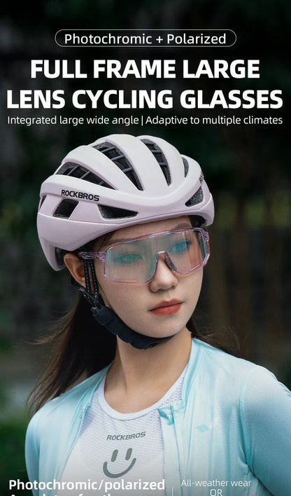 Cycling Glasses Goggles Polarized/Photochromic Sunglasses Sport Big frame Eyewear UV400 Sun Protection with 2 Lens